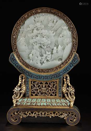 WHITE HETIAN JADE TABLE PLAQUE