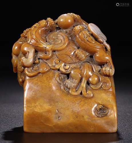 SHOUSHAN TIANHUANG STONE DRAGON ORNAMANT SEAL