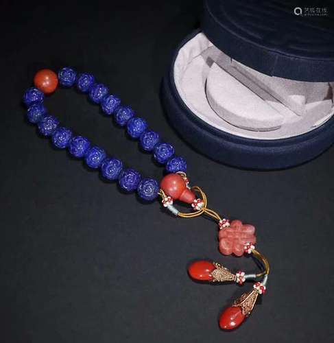 LAPIS LAZULI 18 BEADS HAND HOLDER