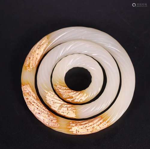 WHITE HETIAN JADE &COLOR BANGLE FOR 3