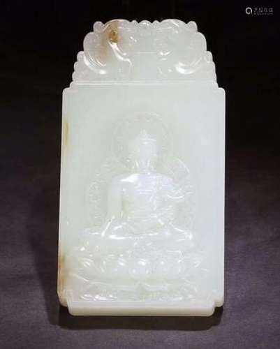 HETIAN JADE BUDDHA PENDANT