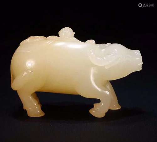 HETIAN JADE TONG ZI MU NIU ORNAMNET