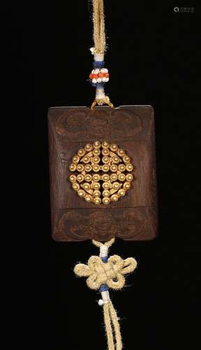 CHENXIANG WOOD SHOU PATTERN PENDANT