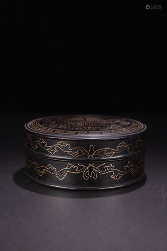 A ZITAN WOOD EMBEDED SILVER 'RUYITUANSHOU'PATTERN BOX