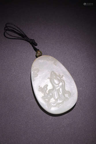 A HETIAN JADE 'SHOUXIANFULU' TABLET