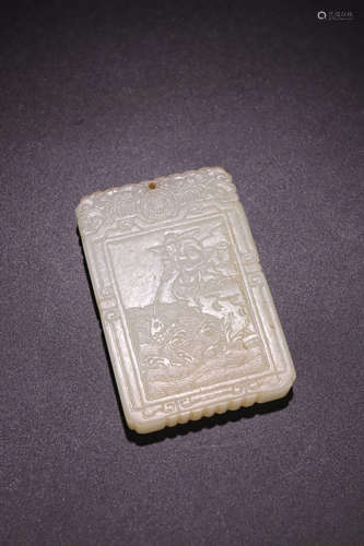 A HETIAN JADE CHARACTER STORY TABLET