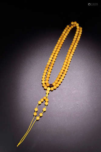 A AMBER ONE HUNDERD EIGHT BEADS ROSARY
