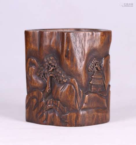 OLD CHENGXIANG WOOD STORY PEN HOLDER