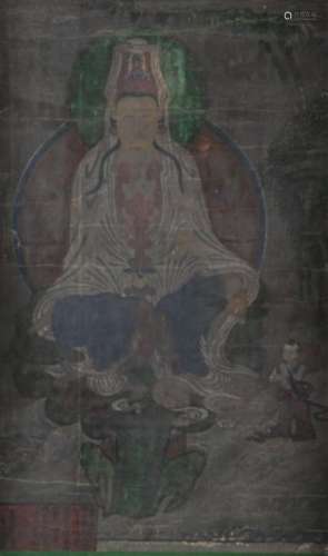 TIBET Bodhisattva Avalokiteshvara Peinture sur pap…