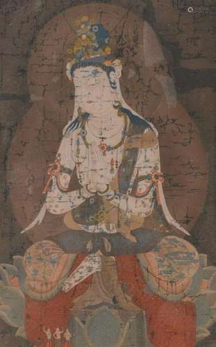 JAPON Le bodhisattva FugenBosatsu Estampe rehaussé…