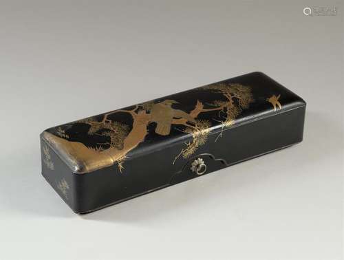 JAPON Coffret rectangulaire à couvercle en bois la…