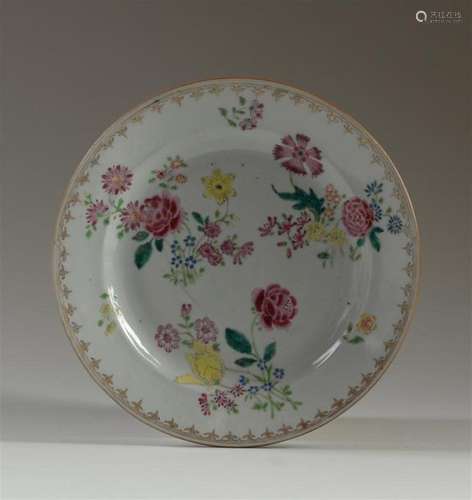 CHINE DE COMMANDE Assiette circulaire en porcelain…