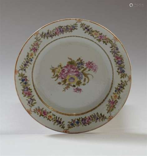 CHINE DE COMMANDE Assiette circulaire en porcelain…