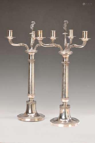 pair of large transformation chandeliers