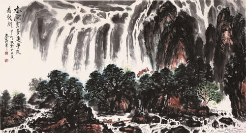 秦岭云(1914-2008) 山居图 设色纸本 镜片