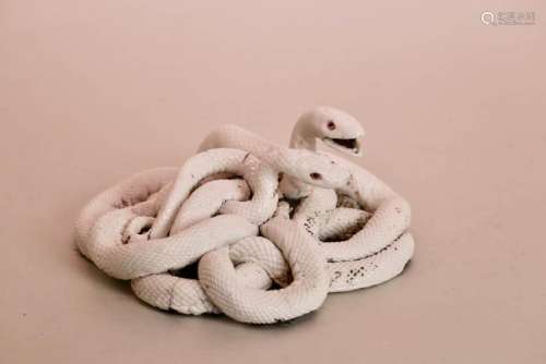 Rare Japanese Porcelain Model of Snake