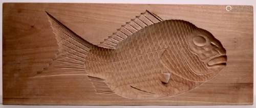 Japanese Carved Wood Mold - Red Snapper