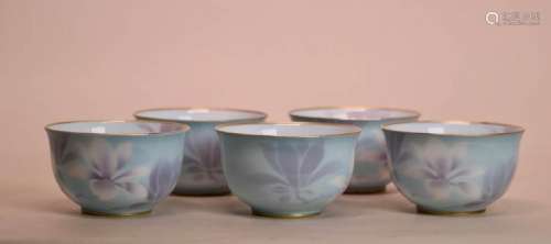 Japanese fukugawa Porcelain Teacup - Flower