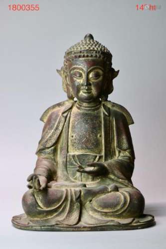 Antique Chinese Bronze Seated Buddha