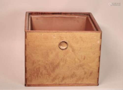 Japanese Square Wood Hibachi with Copper Liner