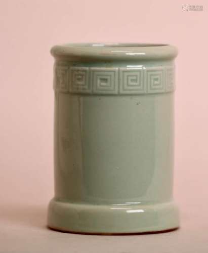 Chinese Celadon Porcelain Brushpot