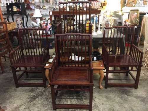 Set of Four Chinese Rosewood Chairs