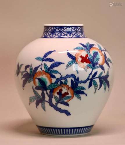 Japanese Kakeimon Porcelain Vase - Pomegranate