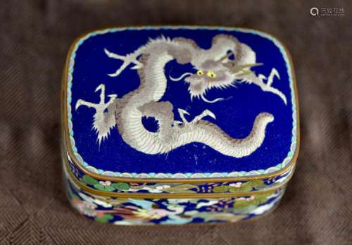 Japanese Cloisonne Box with Dragon Motif