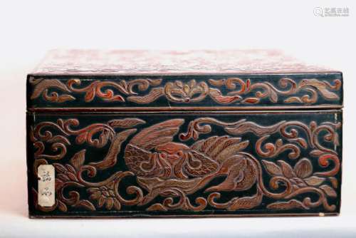 Unusual Japanese Lacquer Box with Bird Motif