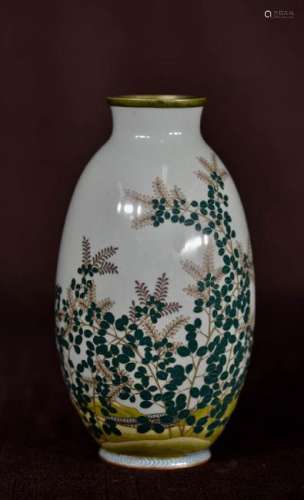 Japanese Cloisonne Vase with Floral Motif