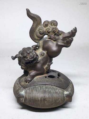 Japanese Bronze Shishi Censer