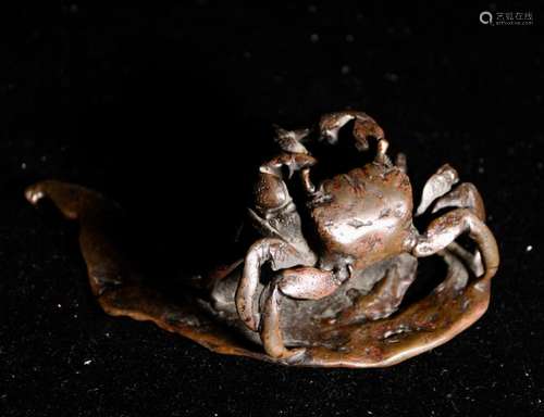 Japanese Bronze Okimono of Crab