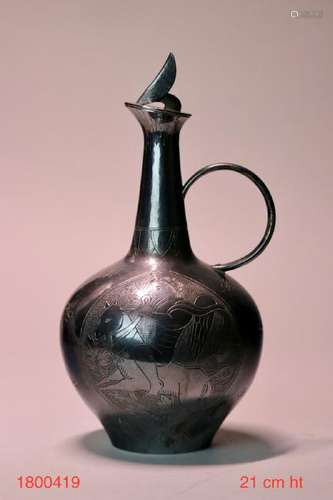 Japanese Silver Ewer - Signed