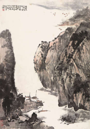 贺天健(1891-1977) 江南春色 设色纸本 立轴
