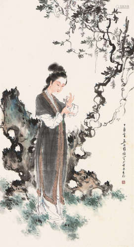 徐 操(1899-1961) 仕女 设色纸本 立轴