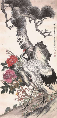 江寒汀(1903-1963) 富贵长寿 设色纸本 立轴