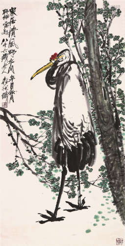 王森然(1895-1984) 清风 设色纸本 立轴