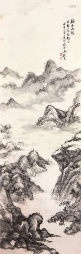 吴养木(1921-2009) 溪山雨后 设色纸本 立轴