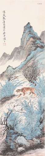 张善孖(1882-1940) 虎 设色纸本 立轴