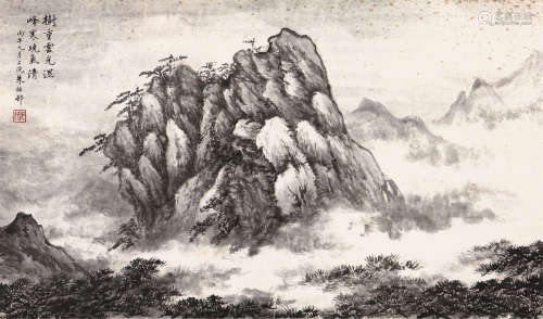 朱梅邨(1911-1993) 树重云光 设色纸本 镜片