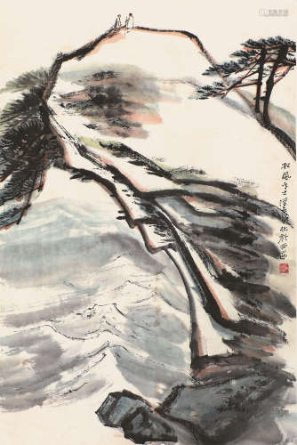 何海霞(1908-1998) 松风高士 设色纸本 立轴