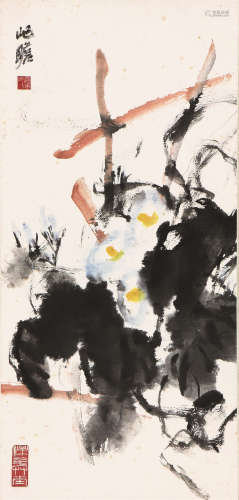 朱屺瞻(1892-1996) 牵牛花 设色纸本 立轴