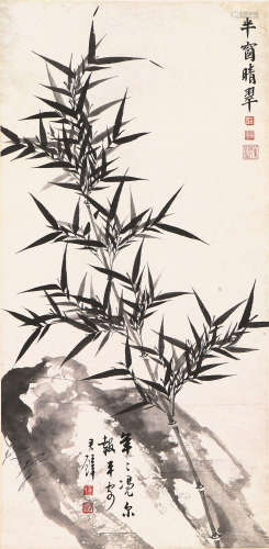 黄君璧(1898-1991) 王乐斋 半窗晴翠 设色纸本 立轴