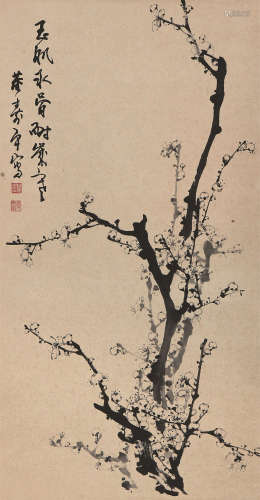 董寿平(1904-1997) 墨梅 设色纸本 立轴