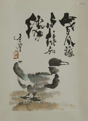 CHINESE SCROLL PAINTING OF DUCK