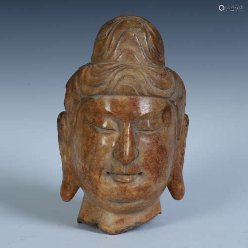 CHINESE STONE CARVED BUDDHA HEAD