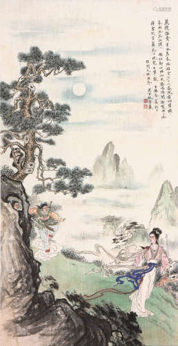 林雪严(1912-1963) 擬古人笔意 设色绢本 立轴