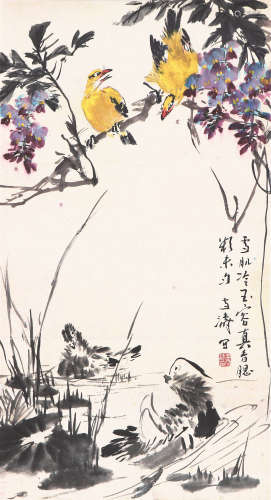 王雪涛(1903-1982) 雪肌冷玉 设色纸本 立轴