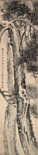 徐北汀(1908-1993) 墨松 水墨纸本 立轴