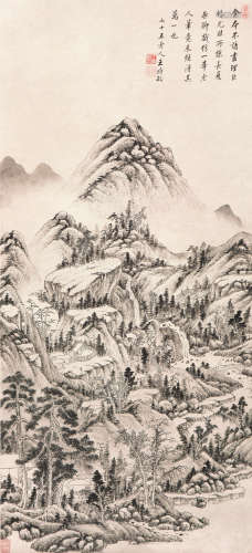 王时敏(1592-1680) 谿山雨晴 设色纸本 立轴